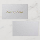 Carte De Visite Design moderne minimal Blanc & Or Texte Embossé (Devant / Derrière)