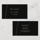 Carte De Visite Design moderne moderne Noir Design artistique prof (Devant / Derrière)