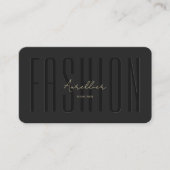 Carte De Visite Design moderne Monogram Black Gold (Devant)