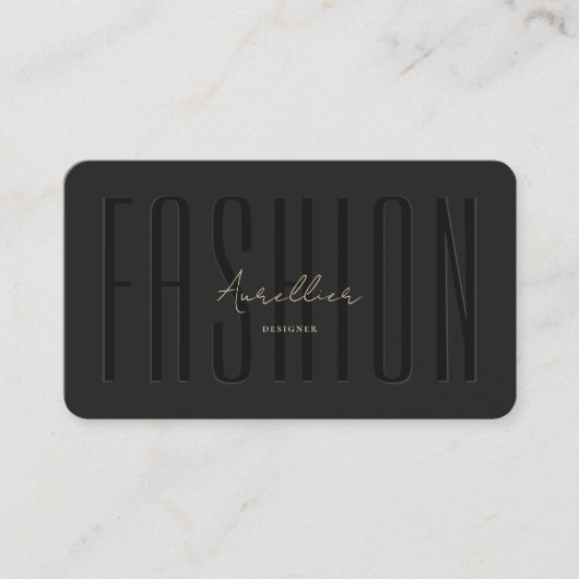 Carte De Visite Design moderne Monogram Black Gold (Devant)