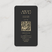 Carte De Visite Design moderne Monogram Black Gold (Dos)