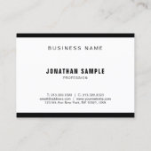Carte De Visite Design moderne noir blanc élégant Luxe élégant (Dos)
