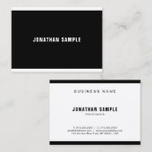 Carte De Visite Design moderne noir blanc élégant Luxe élégant (Devant / Derrière)