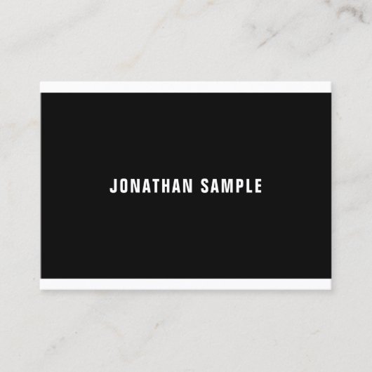 Carte De Visite Design moderne noir blanc élégant Luxe élégant (Devant)