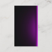Carte De Visite design moderne noir et néon violet (Dos)