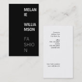 Carte De Visite Design moderne (noir jet) (Devant / Derrière)