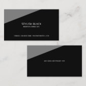 Carte De Visite design moderne noir professionnel (Devant / Derrière)