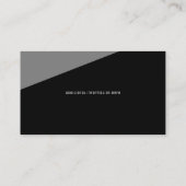 Carte De Visite design moderne noir professionnel (Dos)
