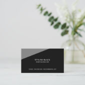 Carte De Visite design moderne noir professionnel (Debout devant)