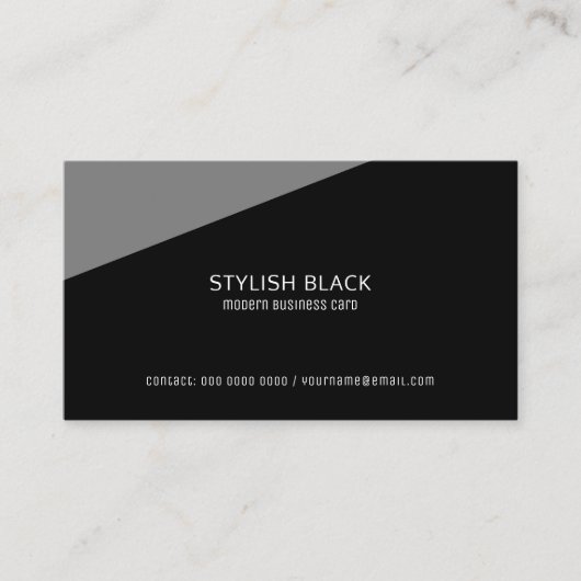 Carte De Visite design moderne noir professionnel (Devant)