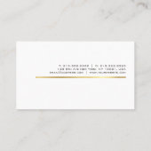 Carte De Visite Design moderne or rayé Design professionnel chic P (Dos)