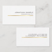 Carte De Visite Design moderne or rayé Design professionnel chic P (Devant / Derrière)