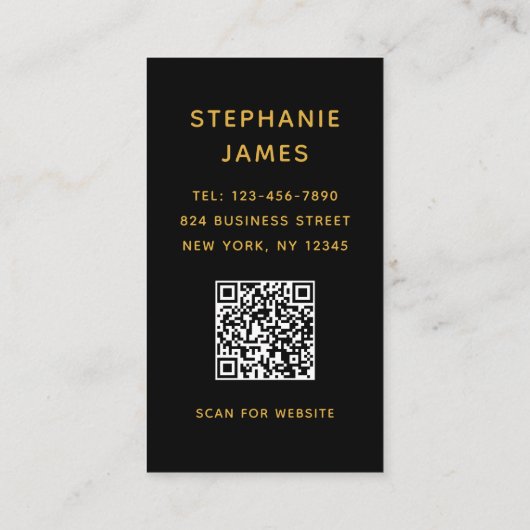 Carte De Visite Design moderne photo de script QR Code Photographi (Dos)