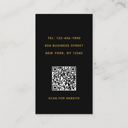 Carte De Visite Design moderne photo de script QR Code Photographi (Dos)