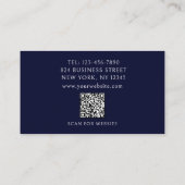 Carte De Visite Design moderne photo de script QR Code Photographi (Dos)