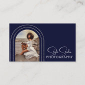 Carte De Visite Design moderne photo de script QR Code Photographi (Devant)