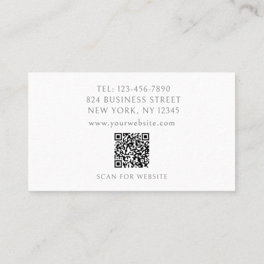 Carte De Visite Design moderne photo de script QR Code Photographi (Dos)