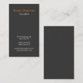 Carte De Visite Design moderne Plat Vertical Orange Grey Unique (Devant / Derrière)