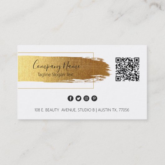 Carte de visite design moderne pour brosse d'or (Dos)