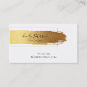 Carte de visite design moderne pour brosse d'or (Devant)