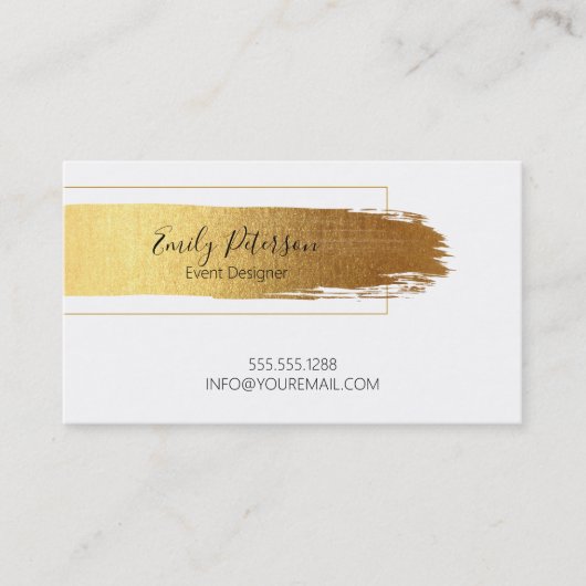 Carte de visite design moderne pour brosse d'or (Devant)