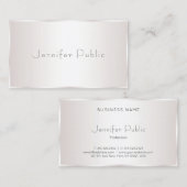 Carte De Visite Design moderne professionnel design élégant Glam é (Devant / Derrière)