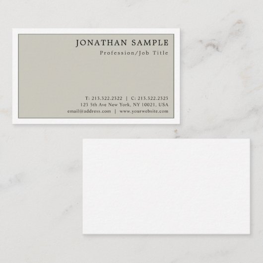 Carte De Visite Design moderne professionnel élégant design élégan (Devant / Derrière)