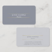 Carte De Visite Design moderne professionnel Gris Or élégant (Devant / Derrière)