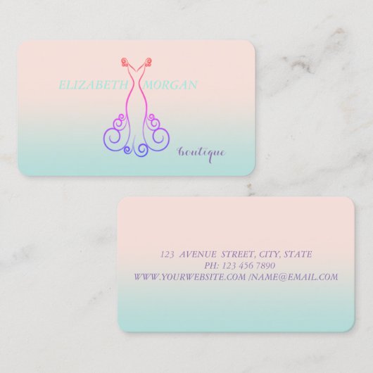 Carte De Visite Design moderne, Professionnel, Robe (Devant / Derrière)