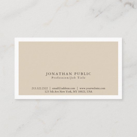 Carte De Visite Design moderne professionnel simple simple (Dos)