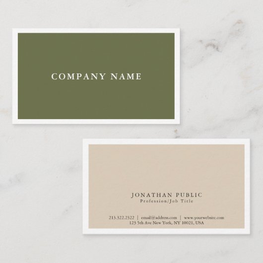 Carte De Visite Design moderne professionnel simple simple (Devant / Derrière)
