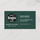 Carte De Visite Design Moderne Professionnel Simple Vert Avec Logo (Devant)