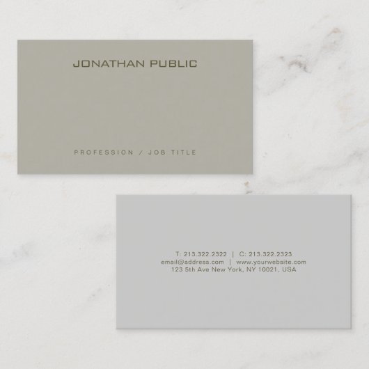 Carte De Visite Design moderne propre Modèle professionnel tendanc (Devant / Derrière)