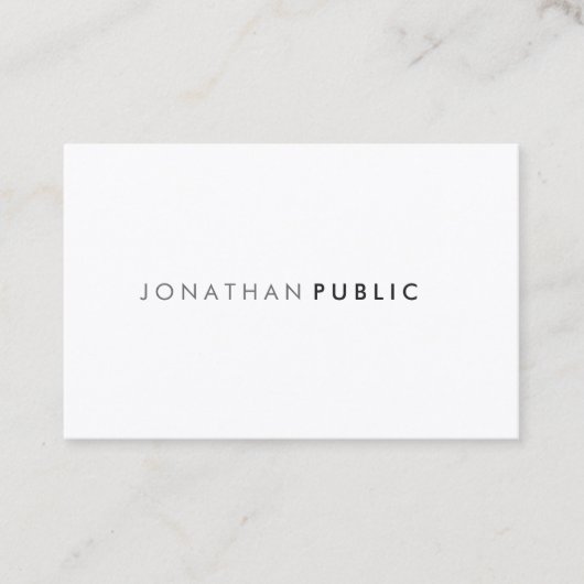 Carte De Visite Design moderne propre Professionnel Élégant Plain (Devant)