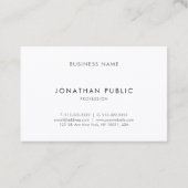 Carte De Visite Design moderne propre Professionnel Élégant Plain (Dos)