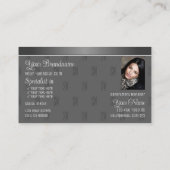 Carte De Visite Design moderne Silver Grey avec logo et photo (Dos)