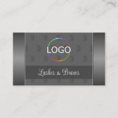 Carte De Visite Design moderne Silver Grey avec logo et photo (Devant)