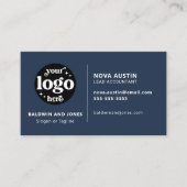 Carte De Visite Design Moderne Simple Bleu Professionnel Avec Logo (Devant)