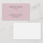 Carte De Visite Design moderne Simple Professionnel Élégant Plain (Devant / Derrière)
