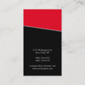 Carte De Visite Design moderne simple Vertical Noir Rouge Unique (Dos)