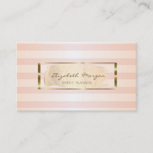 Carte De Visite Design Moderne Striped, Brush Stroke, Gold Frame