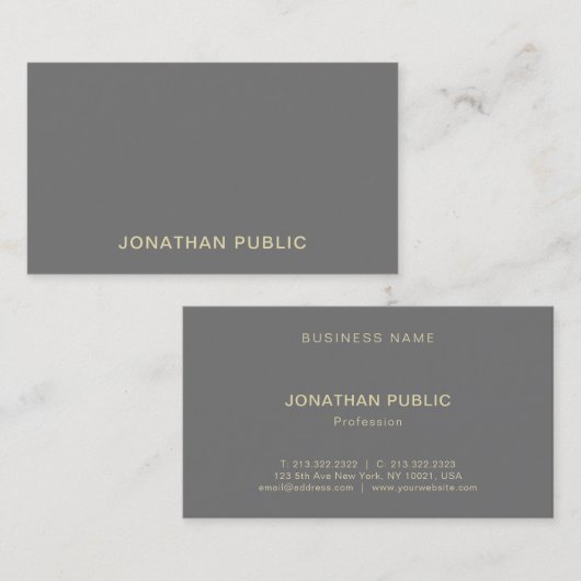 Carte De Visite Design moderne tendance design créatif Simple prof (Devant / Derrière)