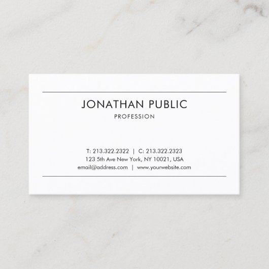 Carte De Visite Design moderne tendance Design simple Graphisme ch (Devant)