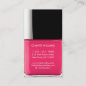 Carte De Visite Design moderne tendance néon rose vernis chic (Dos)