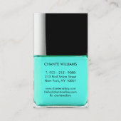 Carte De Visite Design moderne tendance turquoise vernis à ongles  (Dos)