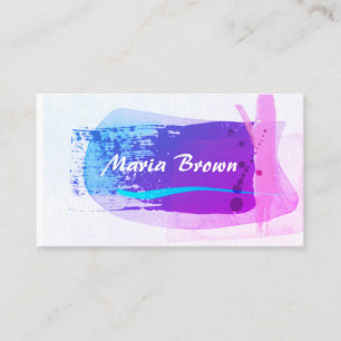 Carte De Visite design moderne violet rose et bleu art abstrait