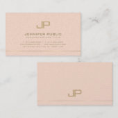 Carte De Visite Design Monogramme tendance Glamour Plaine Luxe (Devant / Derrière)