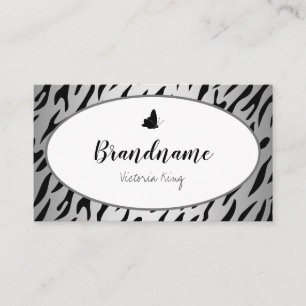 Carte De Visite Design Motif élégant en argent Tiger professionnel