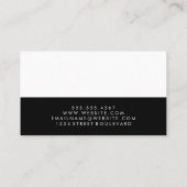 Carte De Visite Design noir à bloc couleur deux tons (Dos)