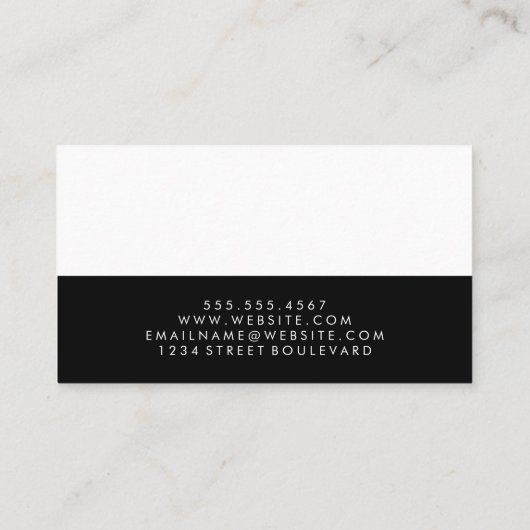 Carte De Visite Design noir à bloc couleur deux tons (Dos)